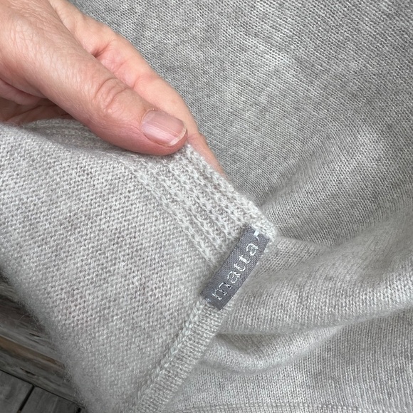 Matta - Pale Heathered Grey Cashmere poncho - One Size - Picture 3 of 4